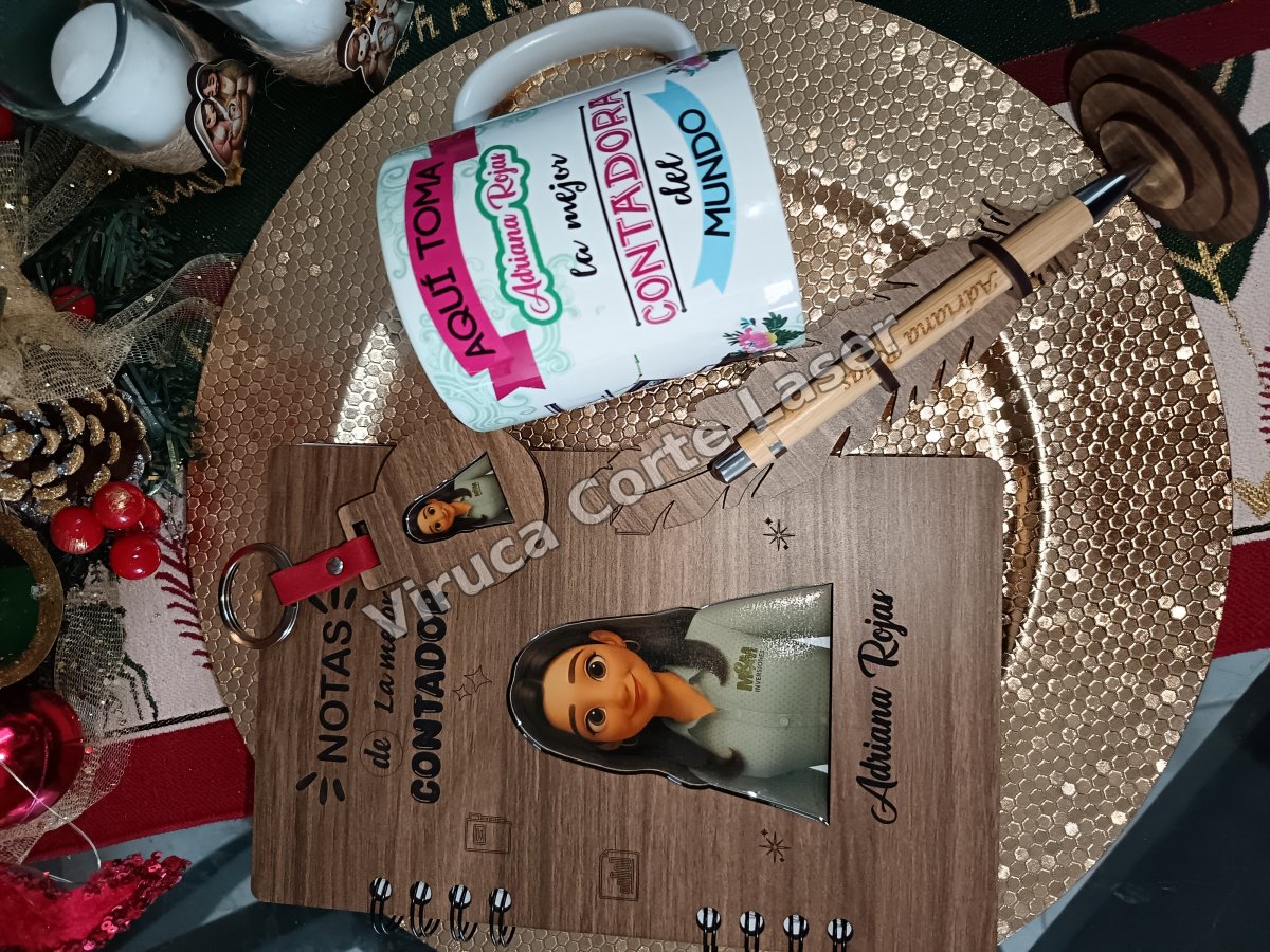 Agenda Mdf +Lapicero + Mug + Llavero 003