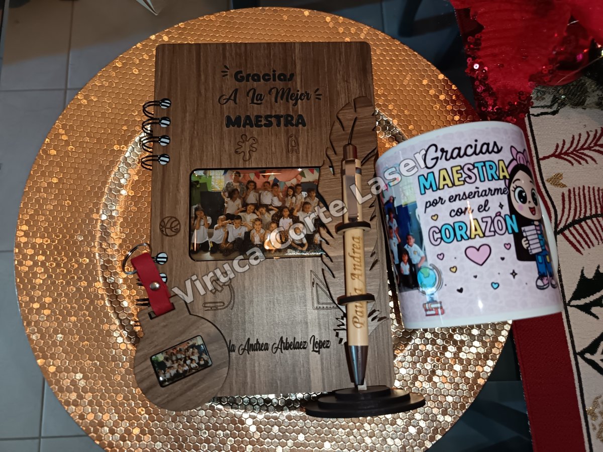 Agenda Mdf +Lapicero + Mug + Llavero 005