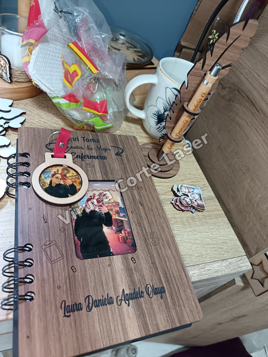 Agenda Mdf +Lapicero + Mug + Llavero 006