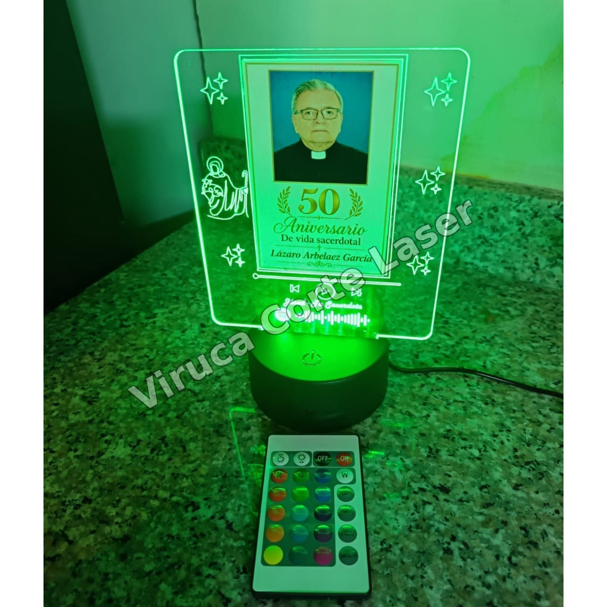 Lampara Acrilica Spotify con QR